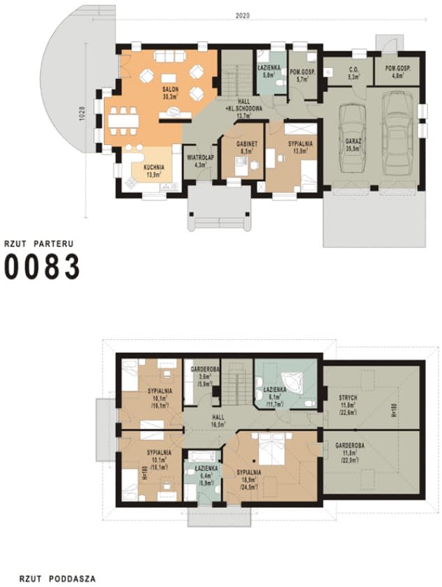 Rzut projektu WB-0083 - Parter