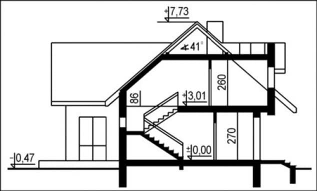 Rzut projektu WB-3969 - Przekrój