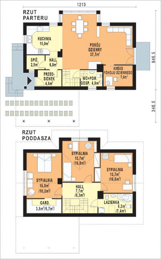 Rzut projektu WB-3993 - Parter