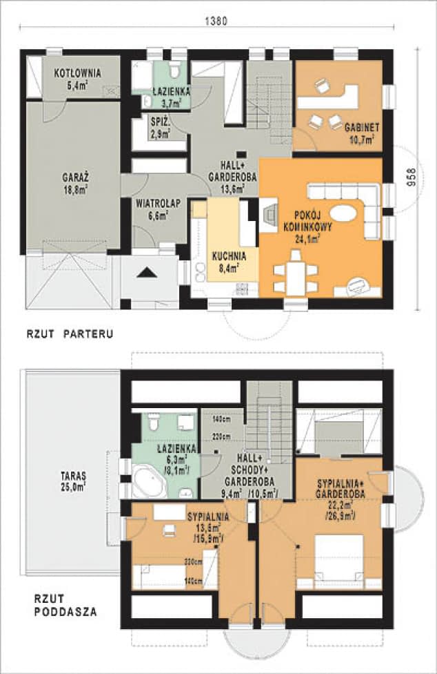 Rzut projektu WB-0010 - Parter