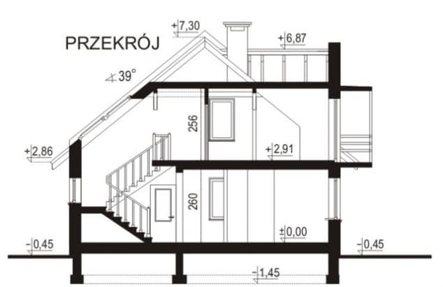 Rzut projektu WB-0010 - Przekrój