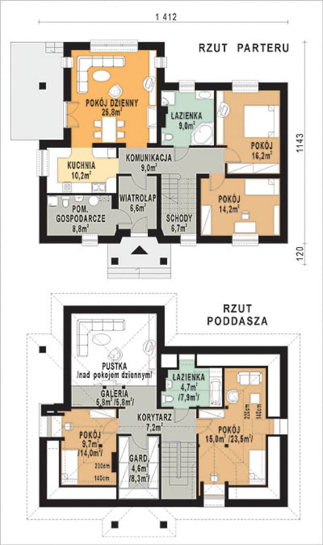 Rzut projektu WB-0011 - Parter