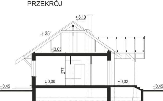 Rzut projektu WB-0013 - Przekrój