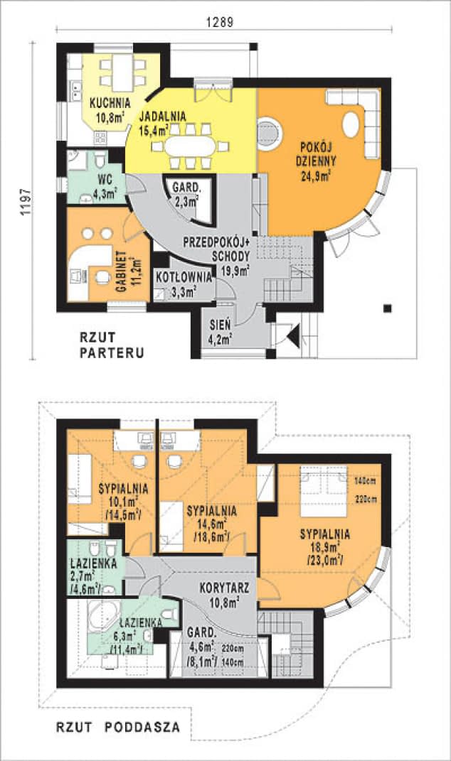 Rzut projektu WB-0015 - Parter