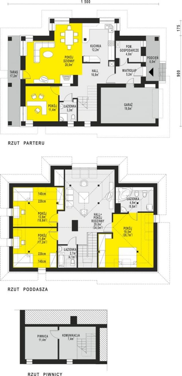 Rzut projektu WB-0017 - Parter