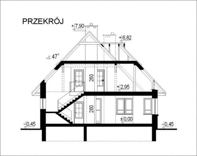 Rzut projektu WB-0017 - Przekrój