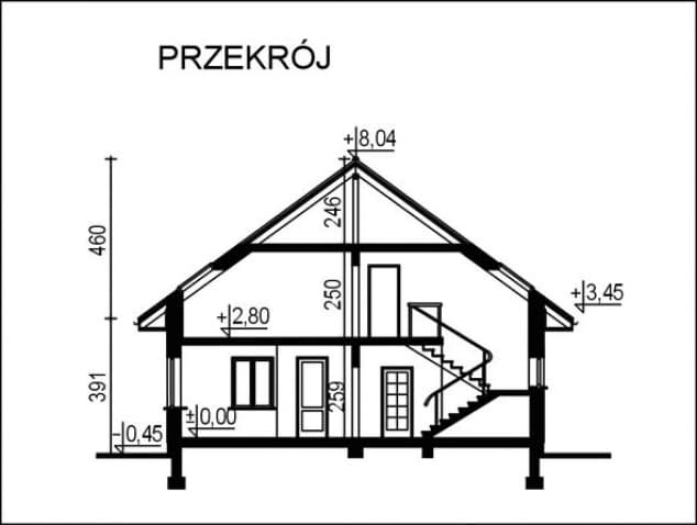 Rzut projektu WB-0020 - Przekrój