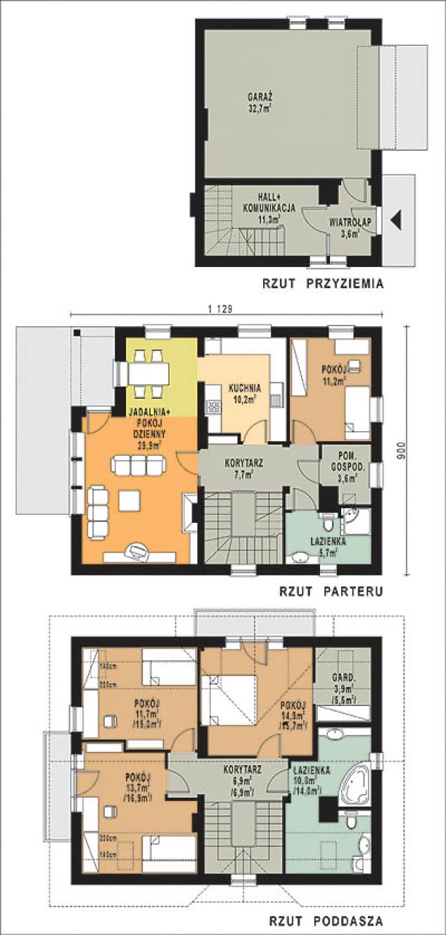 Rzut projektu WB-0021 - Parter