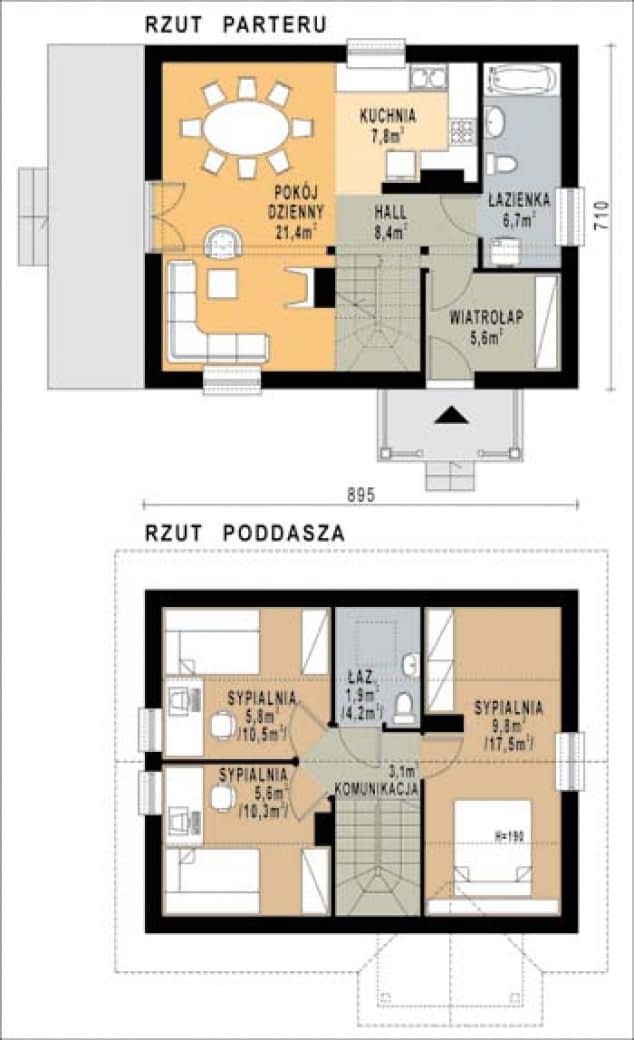 Rzut projektu WB-0035 - Parter
