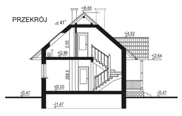 Rzut projektu WB-0035 - Przekrój