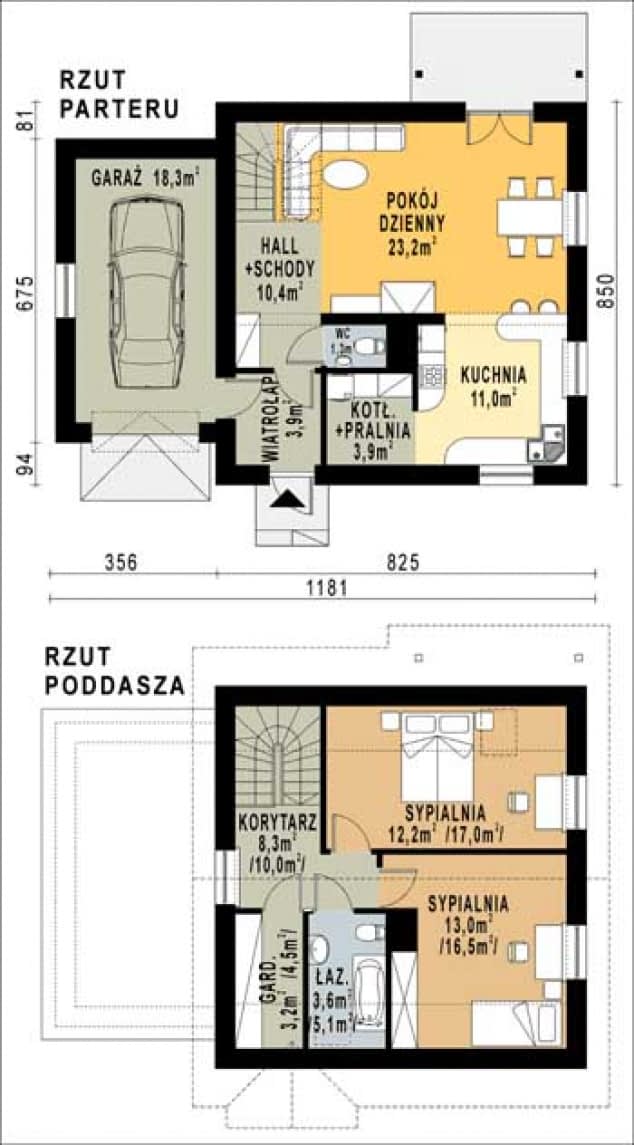 Rzut projektu WB-0034 - Parter