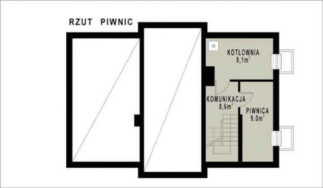 Rzut projektu WB-0026 - Piwnica