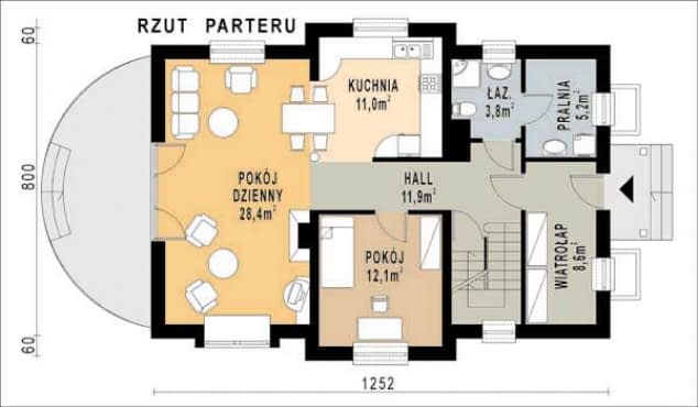 Rzut projektu WB-0026 - Parter
