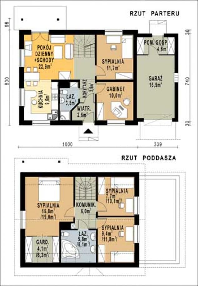 Rzut projektu WB-0023 - Parter