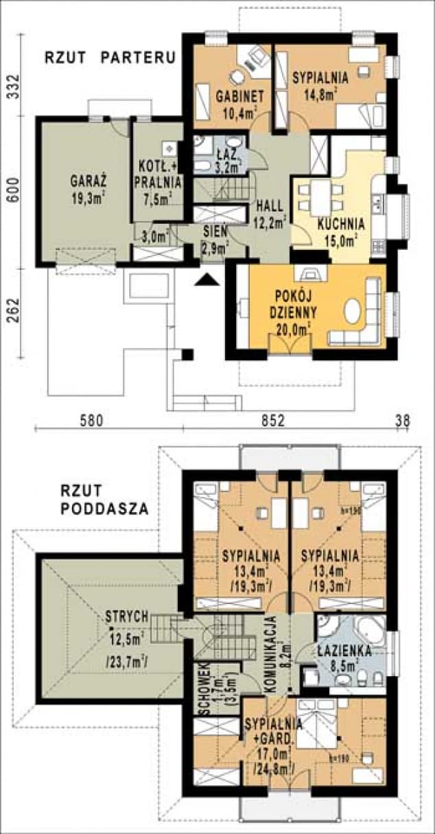 Rzut projektu WB-0032 - Parter