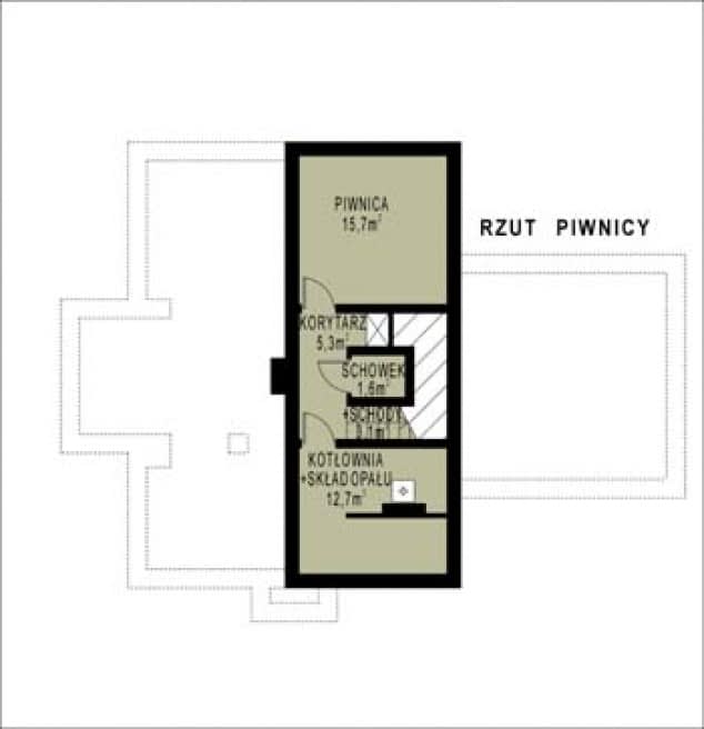 Rzut projektu WB-0045 - Piwnica