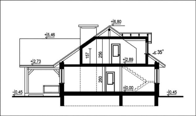 Rzut projektu WB-0048 - Przekrój