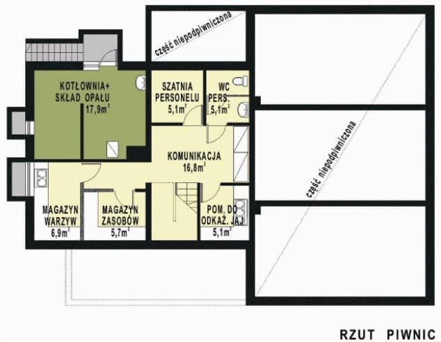 Rzut projektu WB-0041 - Piwnica