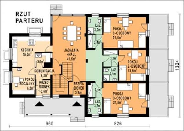 Rzut projektu WB-0041 - Parter