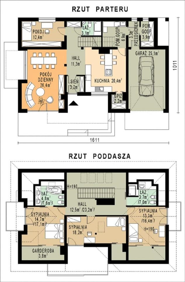 Rzut projektu WB-0051 - Parter