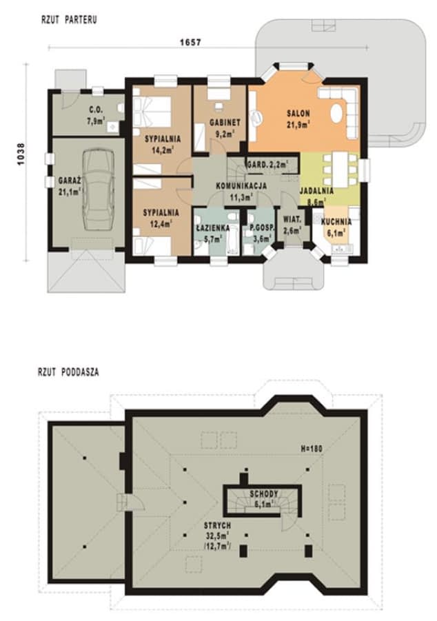 Rzut projektu WB-0056 - Parter