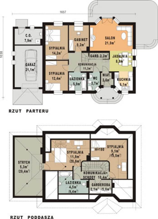Rzut projektu WB-0057 - Parter