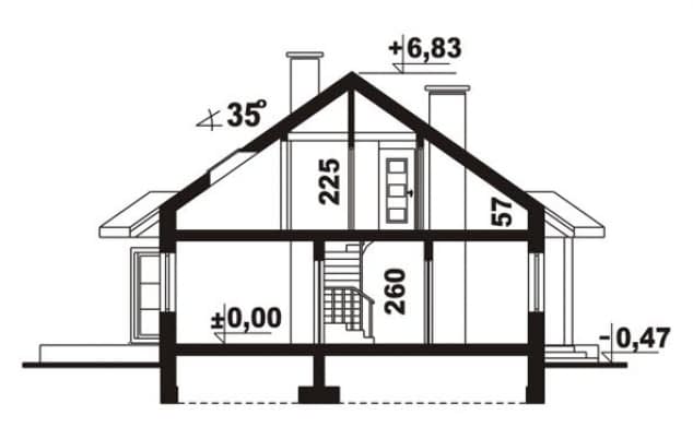 Rzut projektu WB-0057 - Przekrój