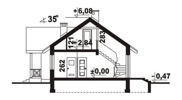 Rzut projektu WB-0068 - Przekrój