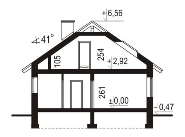 Rzut projektu WB-0066 - Przekrój