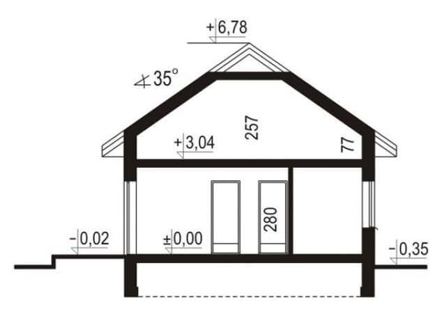 Rzut projektu WB-0067 - Przekrój