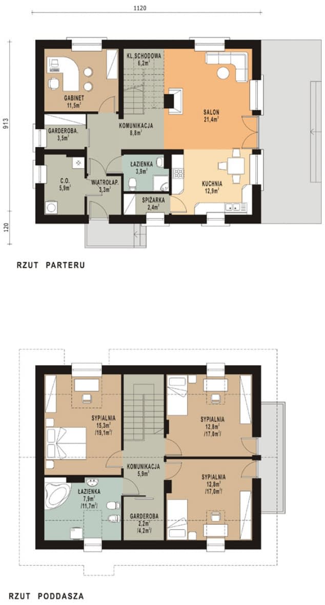 Rzut projektu WB-0071 - Parter