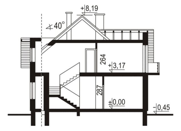 Rzut projektu WB-0078 - Przekrój