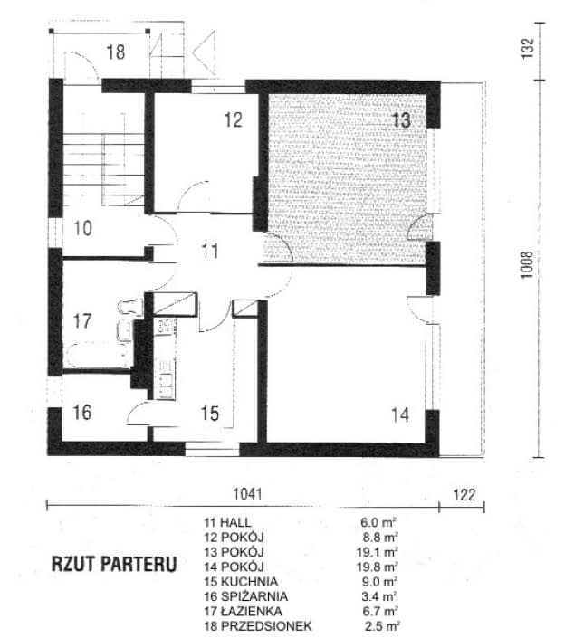 Rzut projektu WB-3451 - Parter