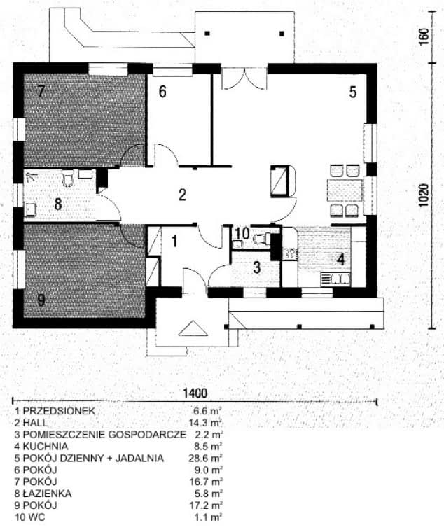 Rzut projektu WB-3363 - Parter
