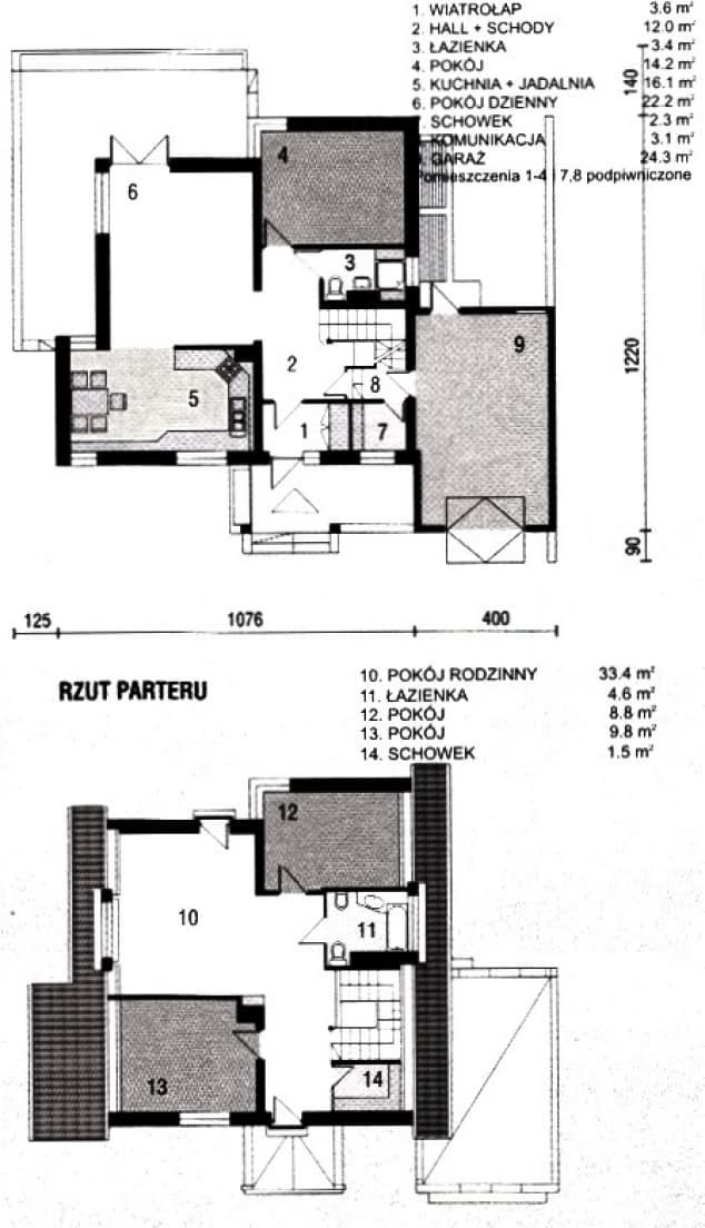 Rzut projektu WB-3378 - Parter