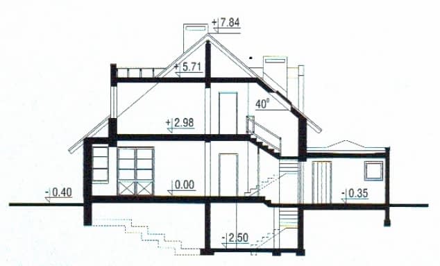 Rzut projektu WB-3378 - Przekrój