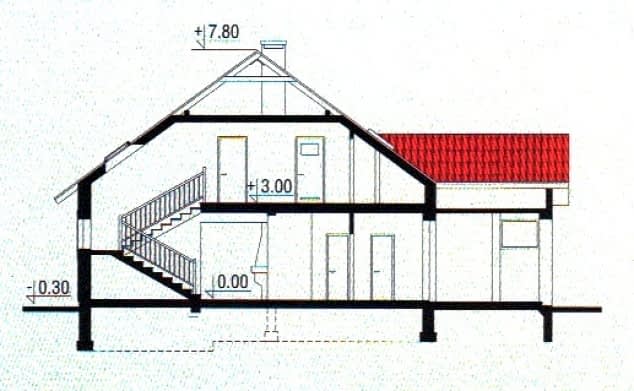 Rzut projektu WB-3367 - Przekrój