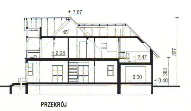 Rzut projektu WB-3389 - Przekrój