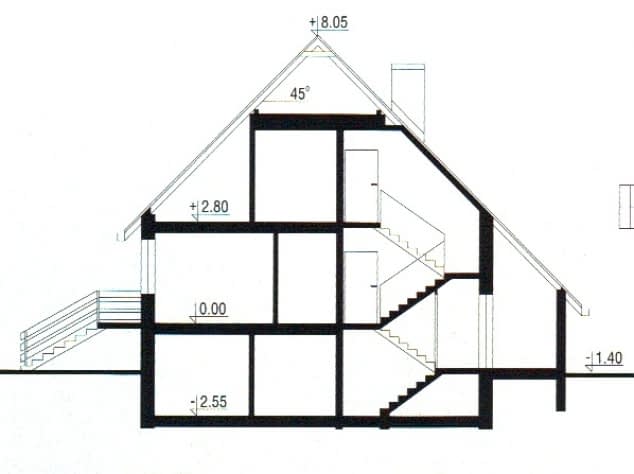 Rzut projektu WB-3446 - Przekrój