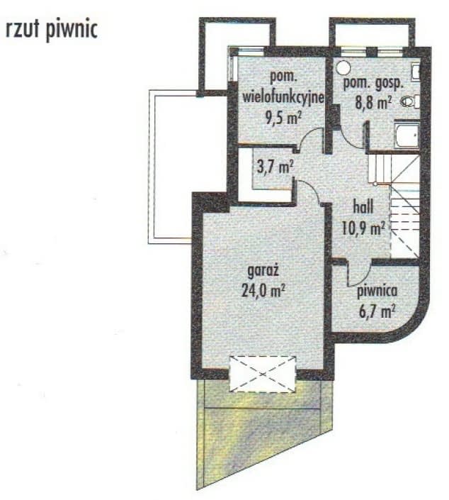 Rzut projektu WB-3408 - Piwnica