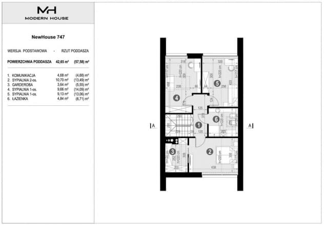 Rzut projektu NewHouse 747 - Rzut poddasza