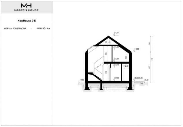 Rzut projektu NewHouse 747 - Przekrój