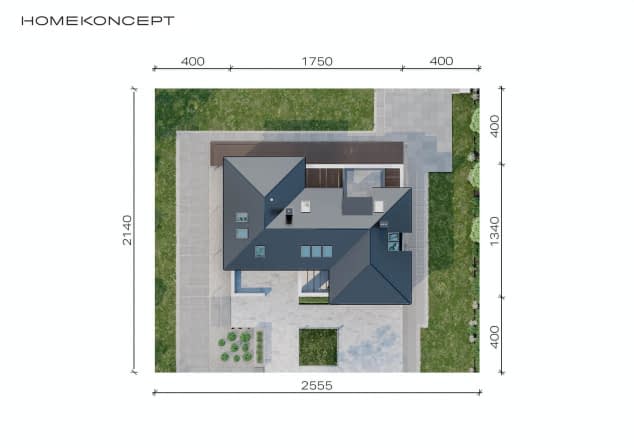 Rzut projektu HOMEKONCEPT 53 - Usytuowanie na działce