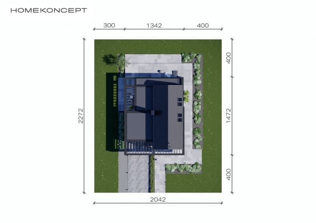 Rzut projektu HOMEKONCEPT 79 - Usytuowanie na działce