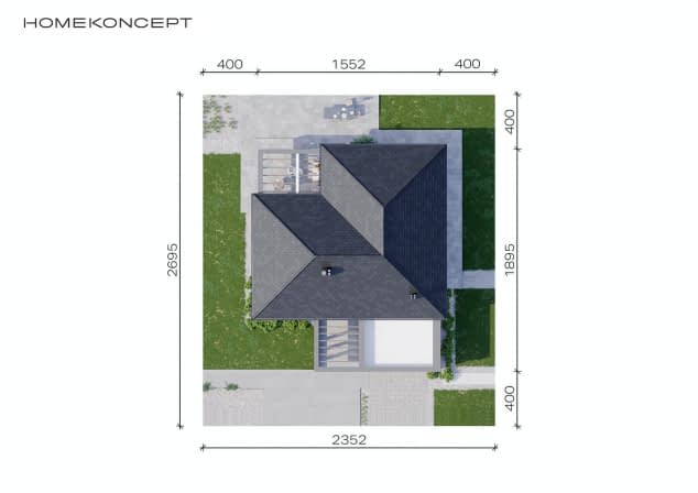 Rzut projektu HOMEKONCEPT 31 - Usytuowanie na działce
