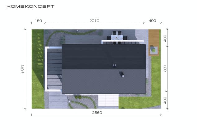Rzut projektu HOMEKONCEPT 45 - Usytuowanie na działce