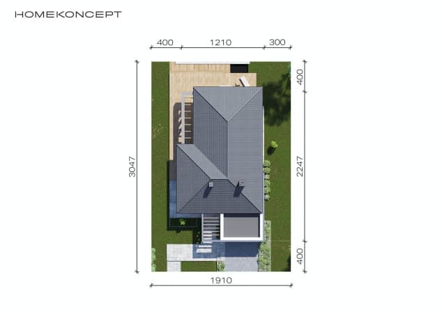 Rzut projektu HOMEKONCEPT 46 - Usytuowanie na działce