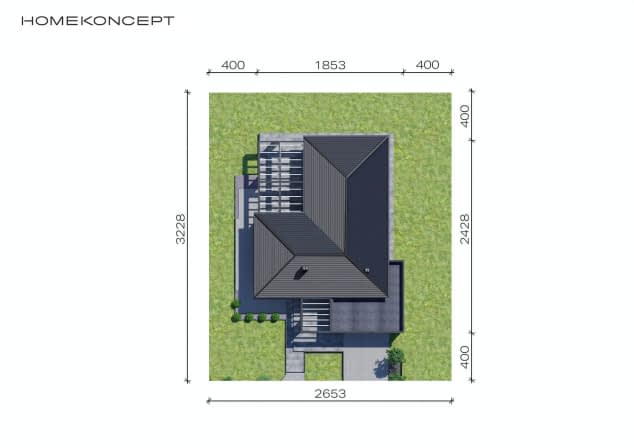 Rzut projektu HOMEKONCEPT 68 - Usytuowanie na działce