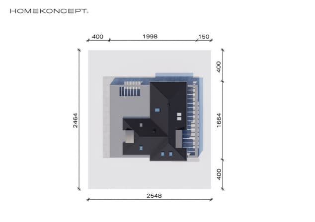 Rzut projektu HOMEKONCEPT 98 - Usytuowanie na działce