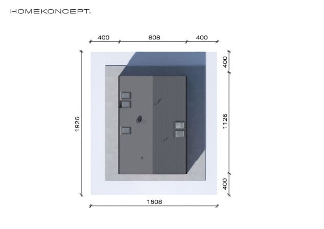 Rzut projektu HOMEKONCEPT 100 - Usytuowanie na działce